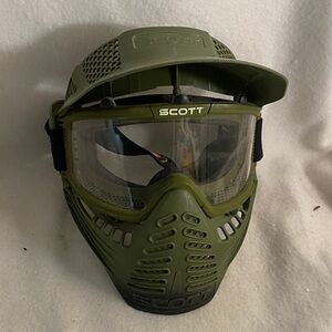Scott Olive Green Protective Mask with Clear Visor